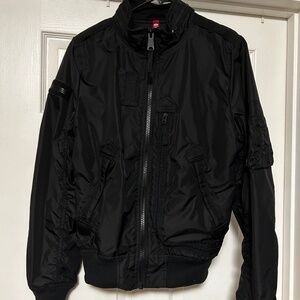 NWOT Alpha Industries Black High Neck Military Jacket Mens Size XS